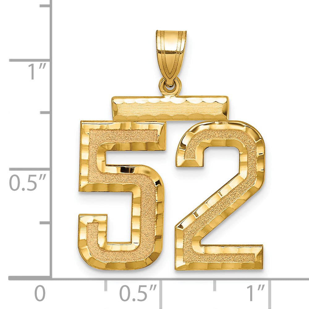 Alternate view of the 14k Yellow Gold, Varsity Collection, Large D/C Pendant Number 52 by The Black Bow Jewelry Co.