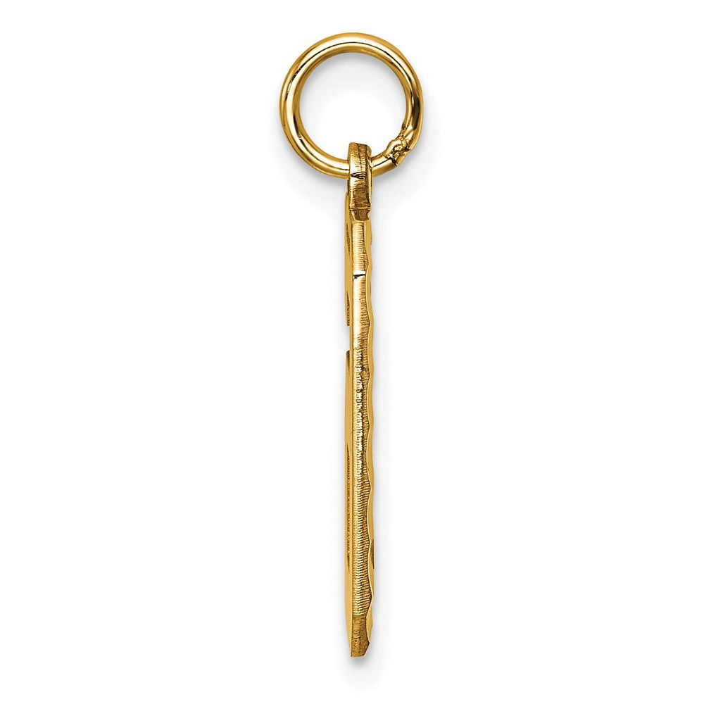 Alternate view of the 14k Yellow Gold, Varsity Collection, Large D/C Pendant Number 6 by The Black Bow Jewelry Co.