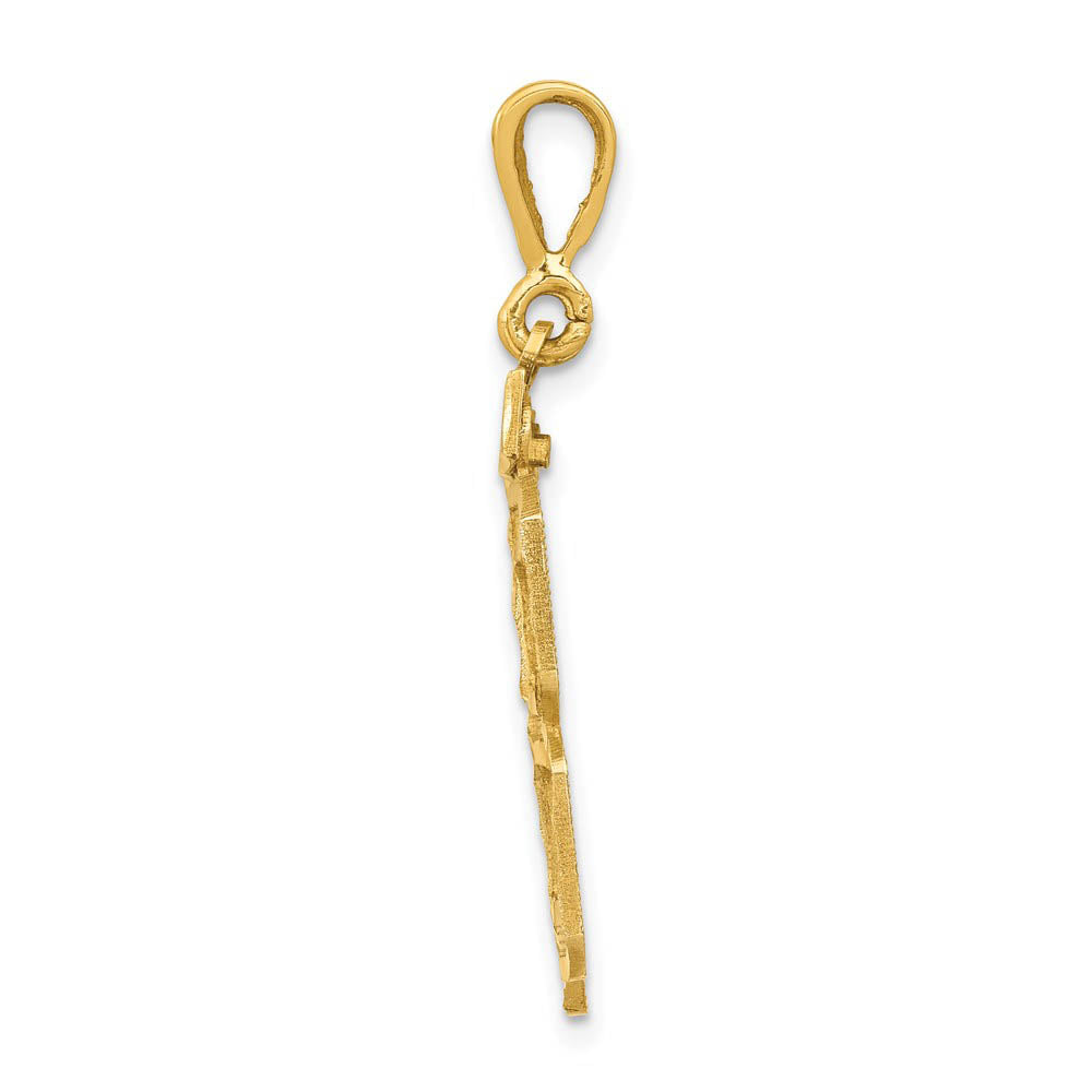 Alternate view of the 14k Yellow Gold, Varsity Collection, Large D/C Pendant Number 78 by The Black Bow Jewelry Co.