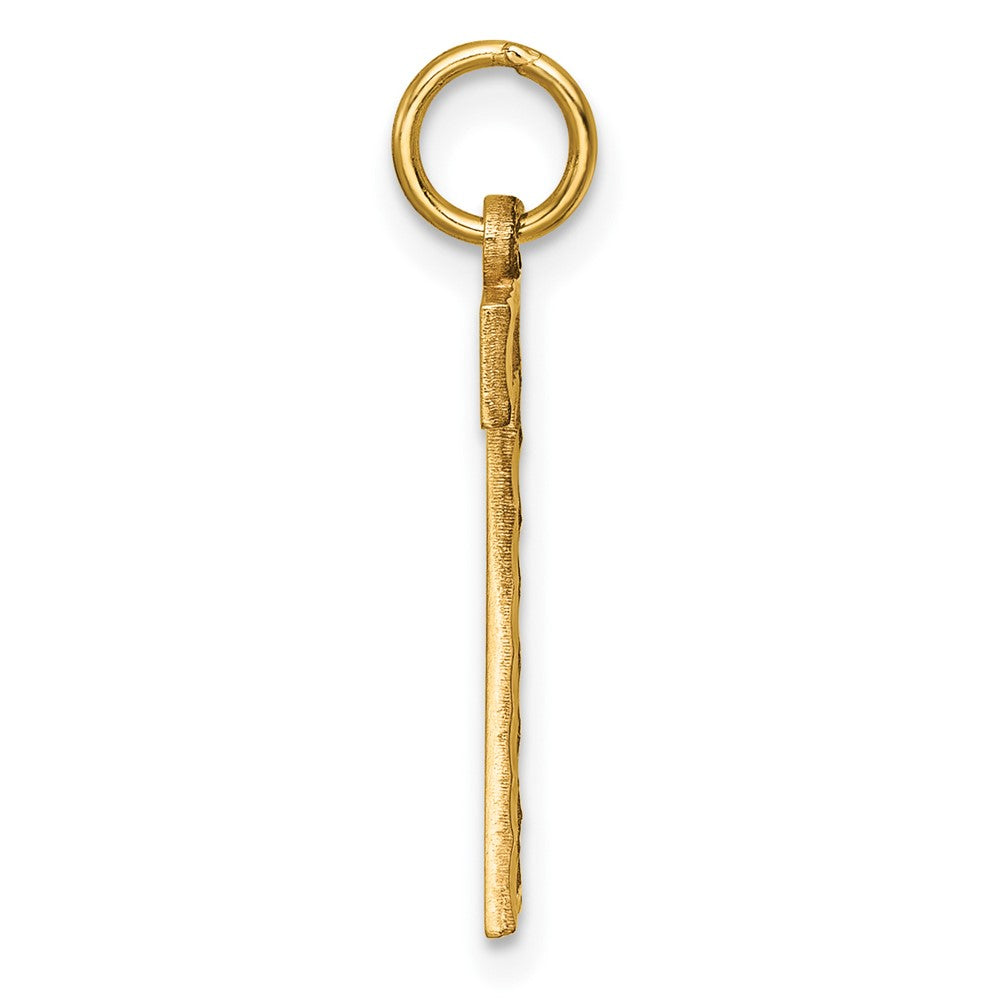 Alternate view of the 14k Yellow Gold, Varsity Collection, Large D/C Pendant Number 7 by The Black Bow Jewelry Co.