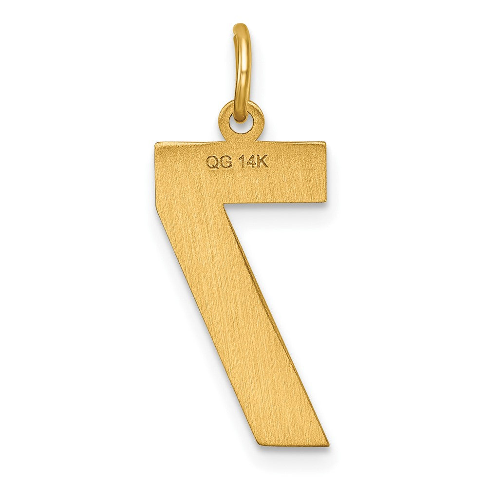 Alternate view of the 14k Yellow Gold, Varsity Collection, Large D/C Pendant Number 7 by The Black Bow Jewelry Co.