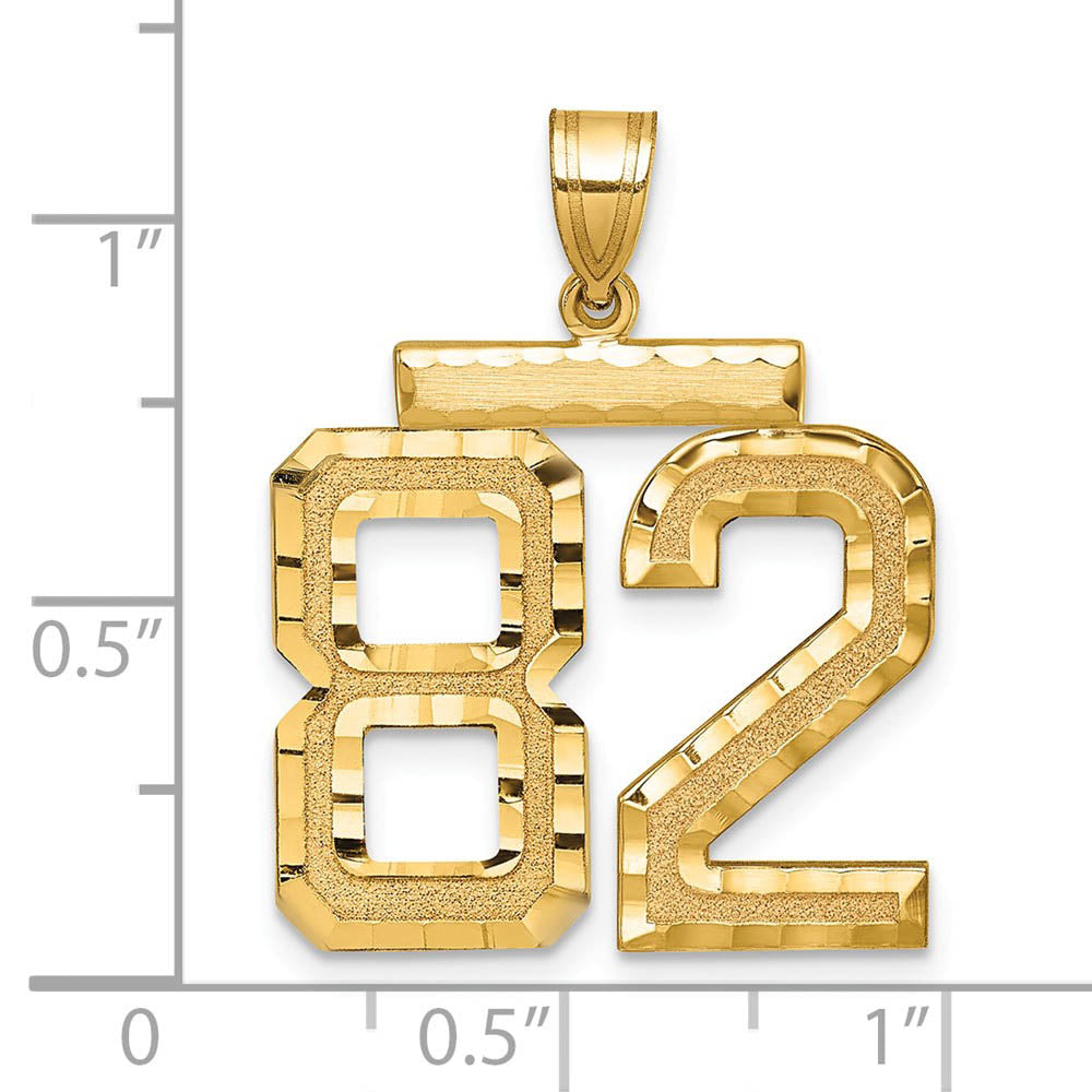Alternate view of the 14k Yellow Gold, Varsity Collection, Large D/C Pendant Number 82 by The Black Bow Jewelry Co.