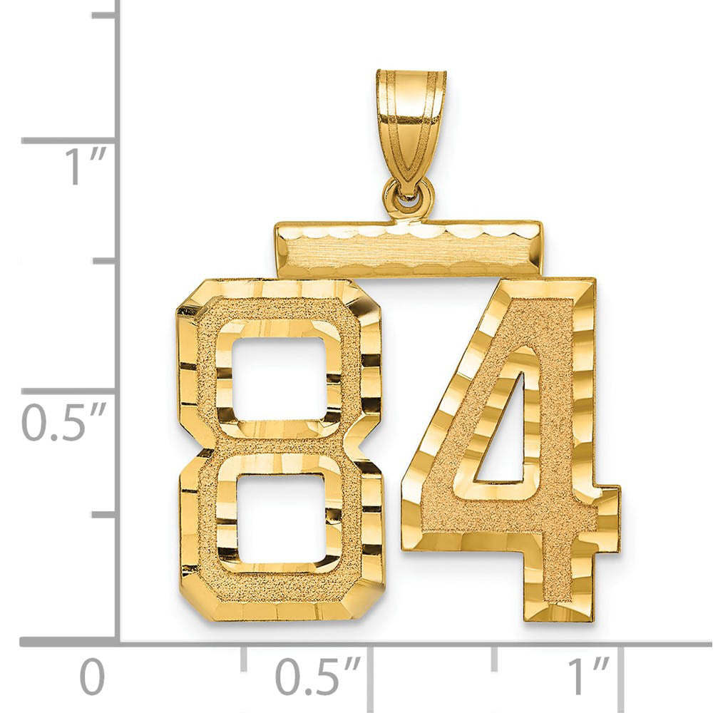 Alternate view of the 14k Yellow Gold, Varsity Collection, Large D/C Pendant Number 84 by The Black Bow Jewelry Co.