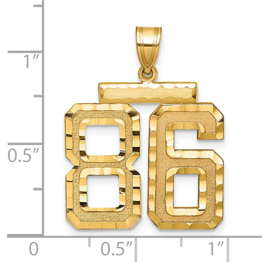 Alternate view of the 14k Yellow Gold, Varsity Collection, Large D/C Pendant Number 86 by The Black Bow Jewelry Co.