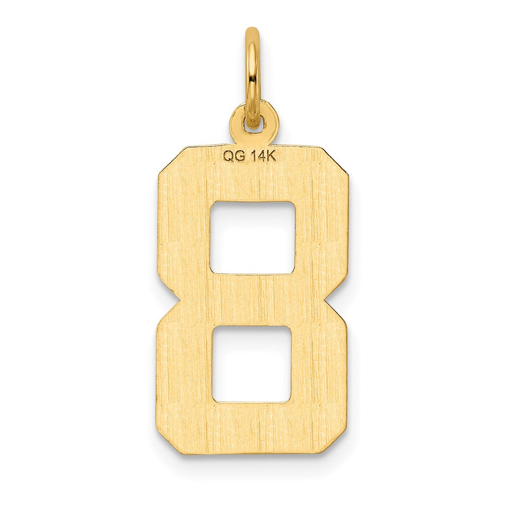 Alternate view of the 14k Yellow Gold, Varsity Collection, Large D/C Pendant Number 8 by The Black Bow Jewelry Co.
