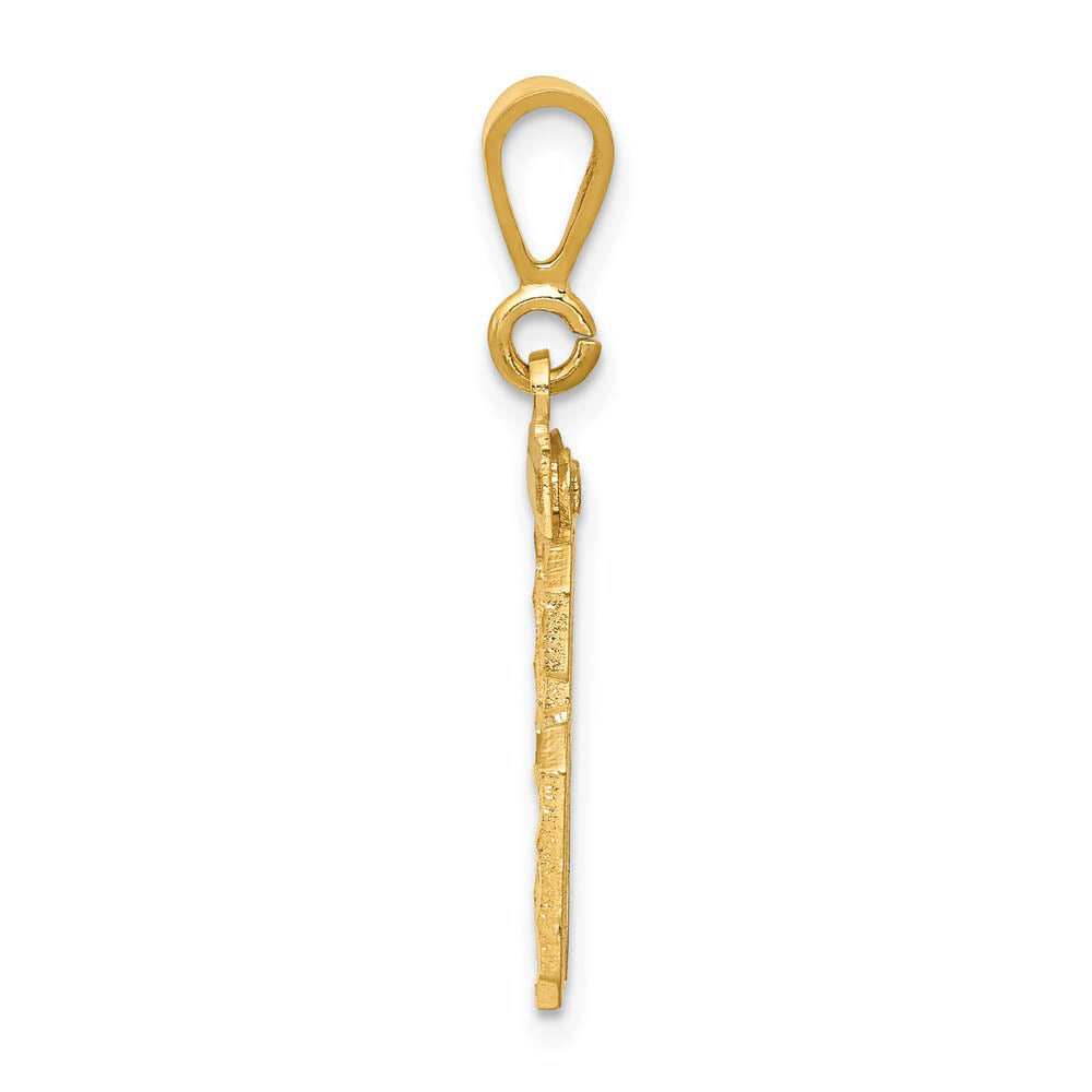Alternate view of the 14k Yellow Gold, Varsity Collection, Large D/C Pendant Number 96 by The Black Bow Jewelry Co.