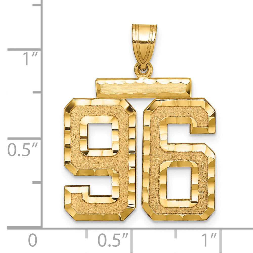 Alternate view of the 14k Yellow Gold, Varsity Collection, Large D/C Pendant Number 96 by The Black Bow Jewelry Co.