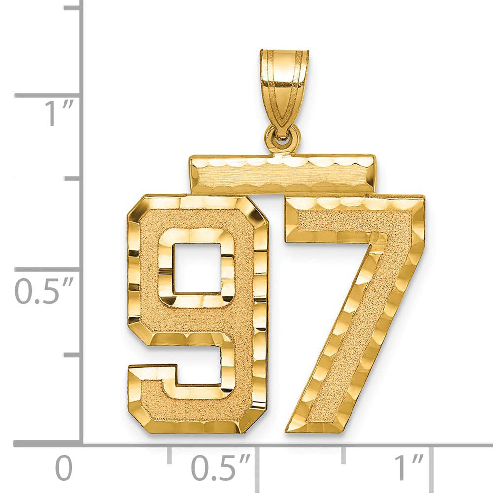 Alternate view of the 14k Yellow Gold, Varsity Collection, Large D/C Pendant Number 97 by The Black Bow Jewelry Co.