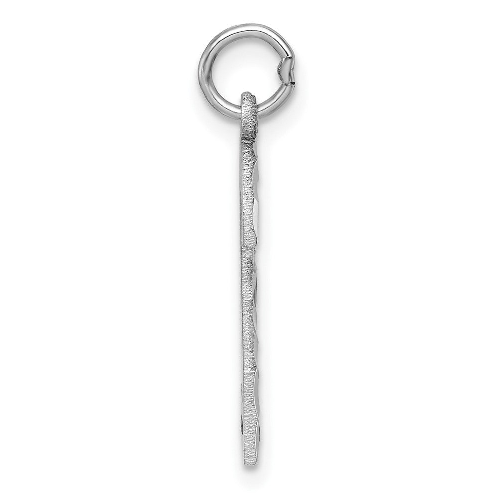 Alternate view of the 14k White Gold, Varsity Collection, Large D/C Pendant, Number 2 by The Black Bow Jewelry Co.