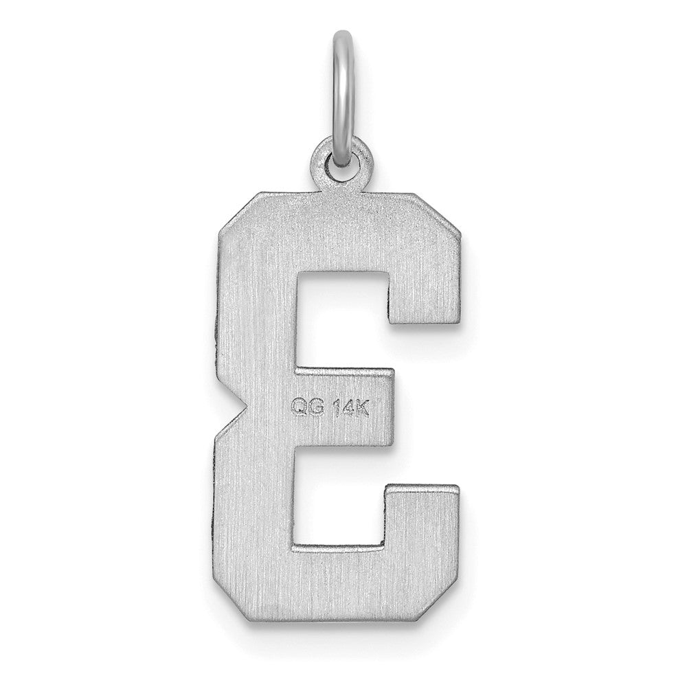Alternate view of the 14k White Gold, Varsity Collection, Large D/C Pendant, Number 3 by The Black Bow Jewelry Co.