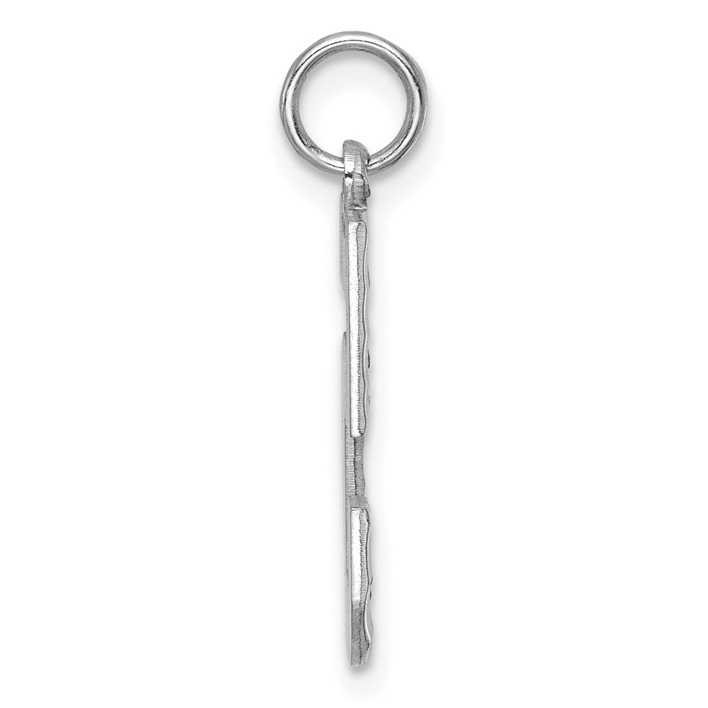 Alternate view of the 14k White Gold, Varsity Collection, Large D/C Pendant, Number 5 by The Black Bow Jewelry Co.