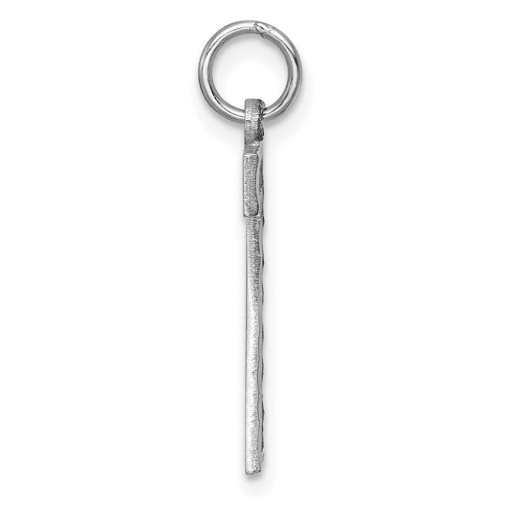 Alternate view of the 14k White Gold, Varsity Collection, Large D/C Pendant, Number 7 by The Black Bow Jewelry Co.