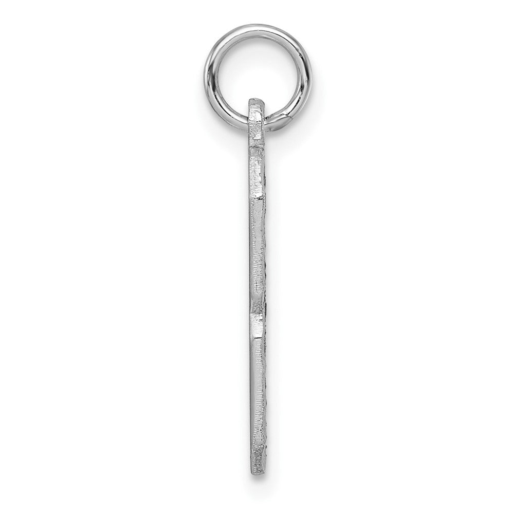 Alternate view of the 14k White Gold, Varsity Collection, Large D/C Pendant, Number 8 by The Black Bow Jewelry Co.