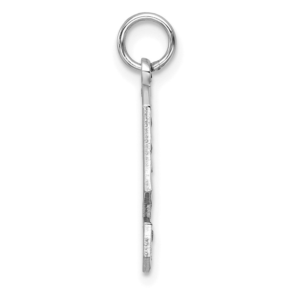 Alternate view of the 14k White Gold, Varsity Collection, Large D/C Pendant, Number 9 by The Black Bow Jewelry Co.