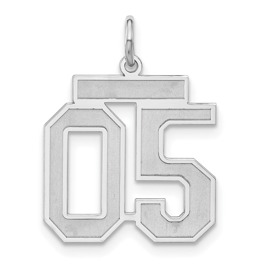 Sterling Silver, Jersey Collection, Medium Number 05 Pendant, Item P10413-05 by The Black Bow Jewelry Co.