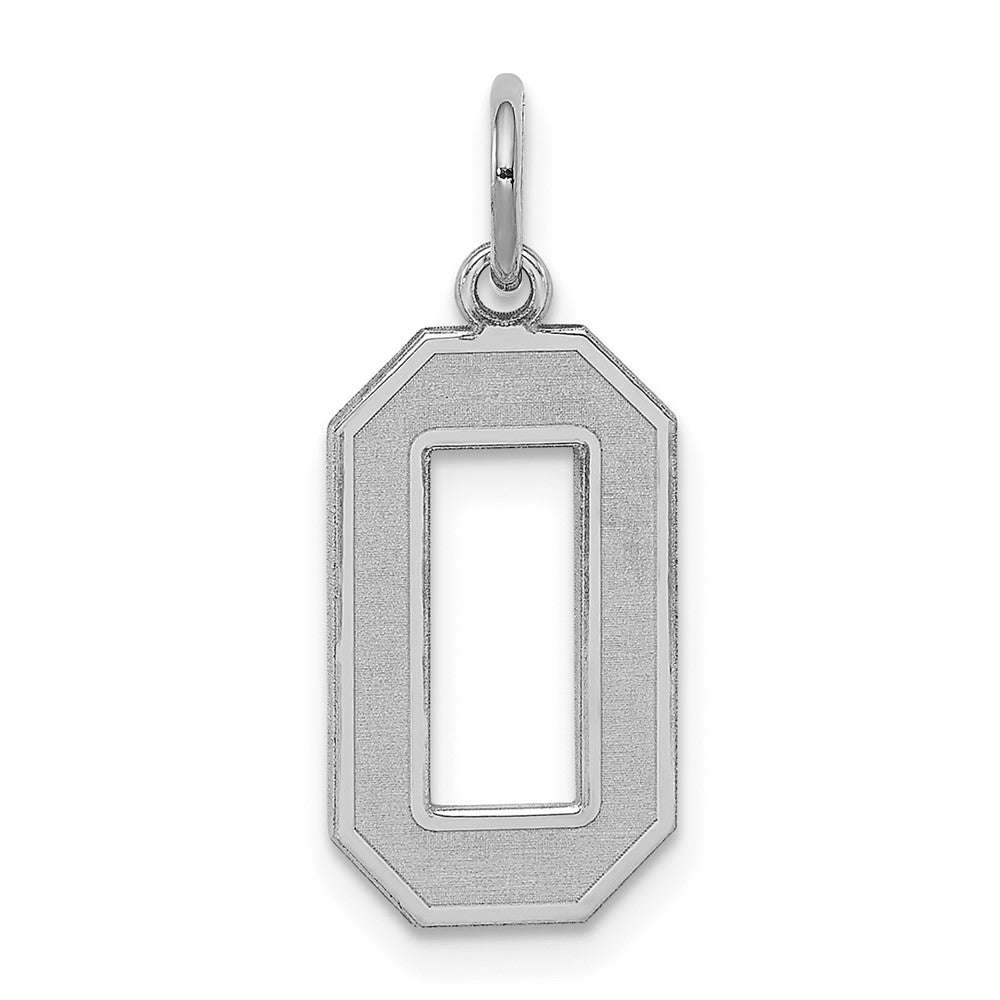 Sterling Silver, Jersey Collection, Medium Number 0 Pendant, Item P10413-0 by The Black Bow Jewelry Co.