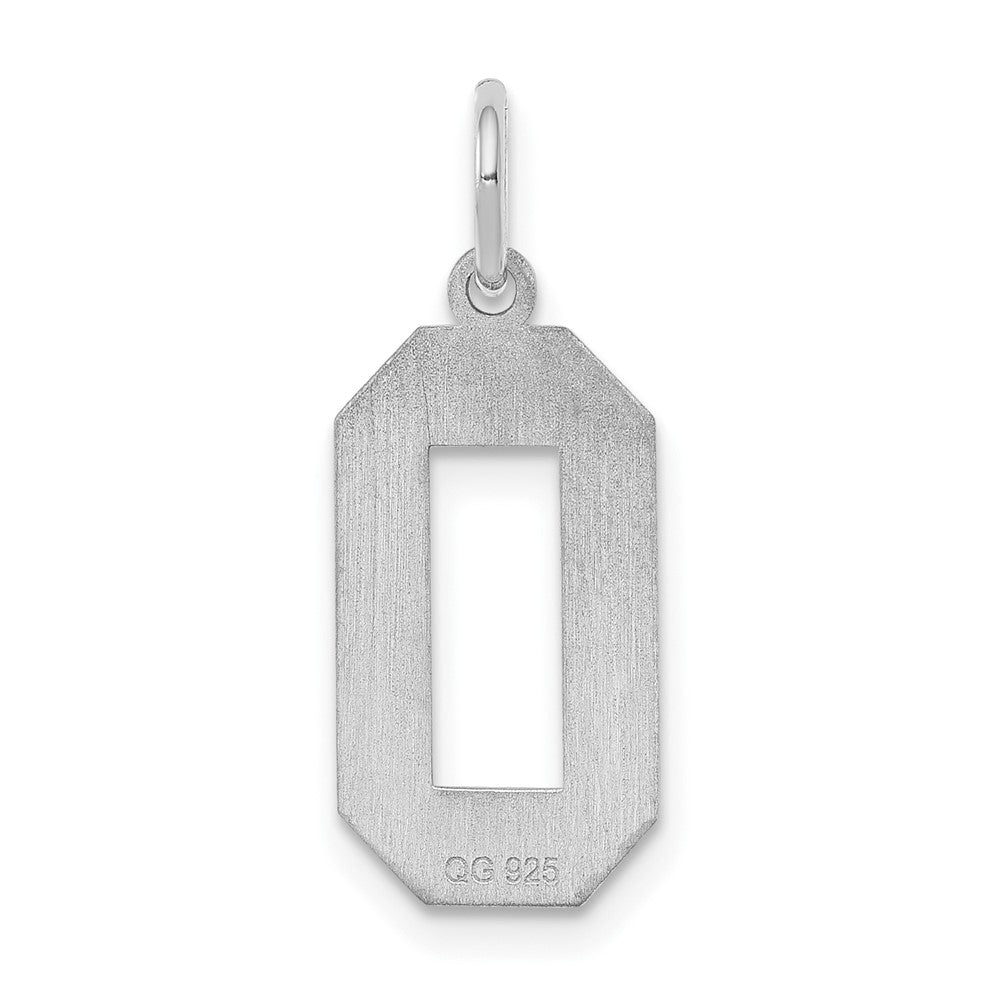Alternate view of the Sterling Silver, Jersey Collection, Medium Number 0 Pendant by The Black Bow Jewelry Co.
