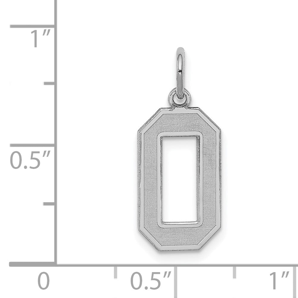 Alternate view of the Sterling Silver, Jersey Collection, Medium Number 0 Pendant by The Black Bow Jewelry Co.