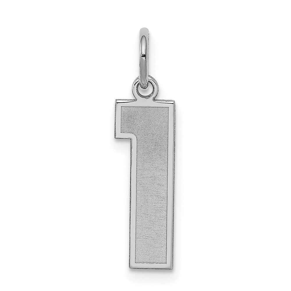 Sterling Silver, Jersey Collection, Medium Number 1 Pendant, Item P10413-1 by The Black Bow Jewelry Co.