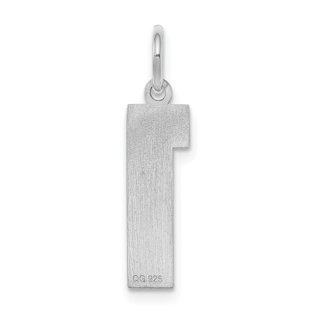 Alternate view of the Sterling Silver, Jersey Collection, Medium Number 1 Pendant by The Black Bow Jewelry Co.