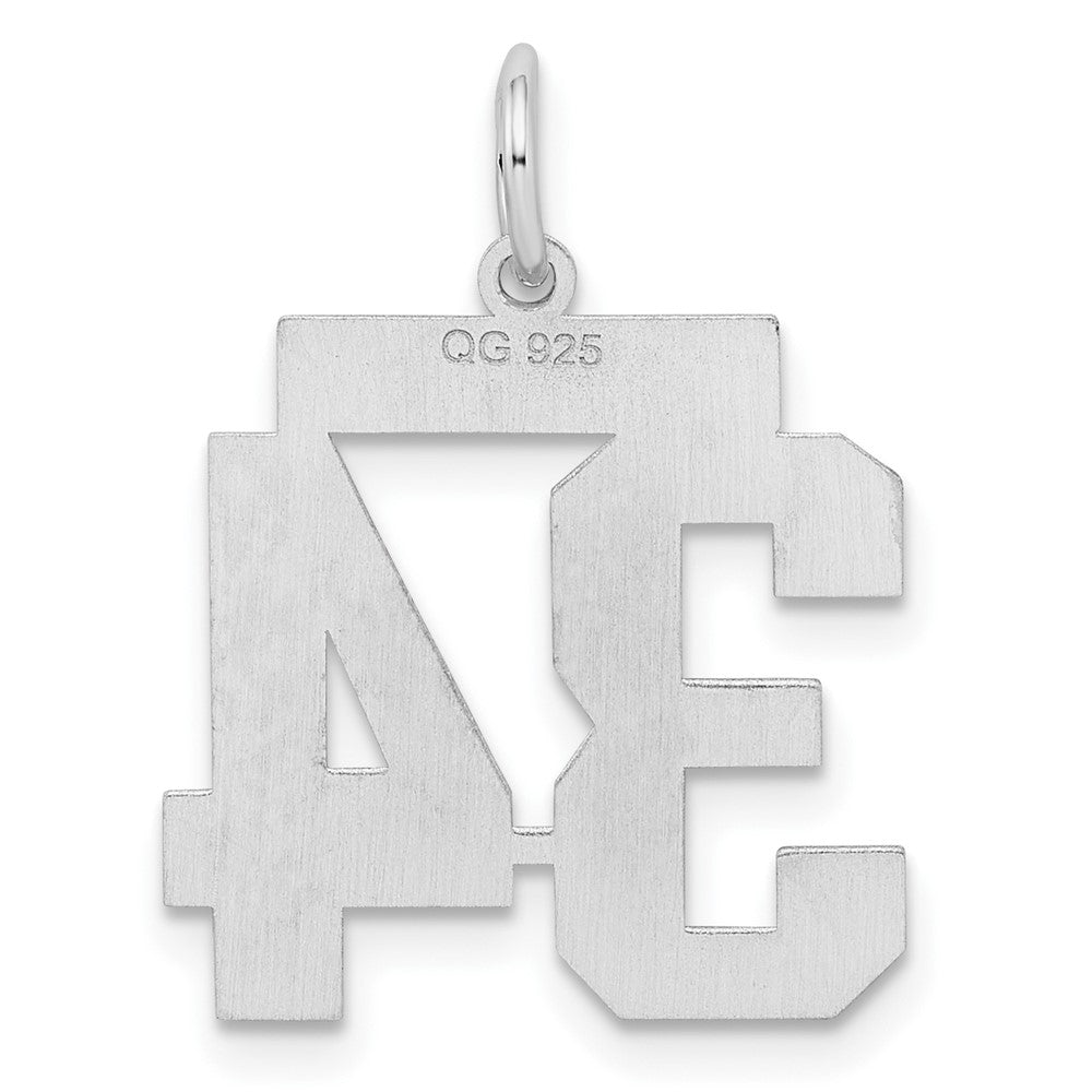 Alternate view of the Sterling Silver, Jersey Collection, Medium Number 34 Pendant by The Black Bow Jewelry Co.