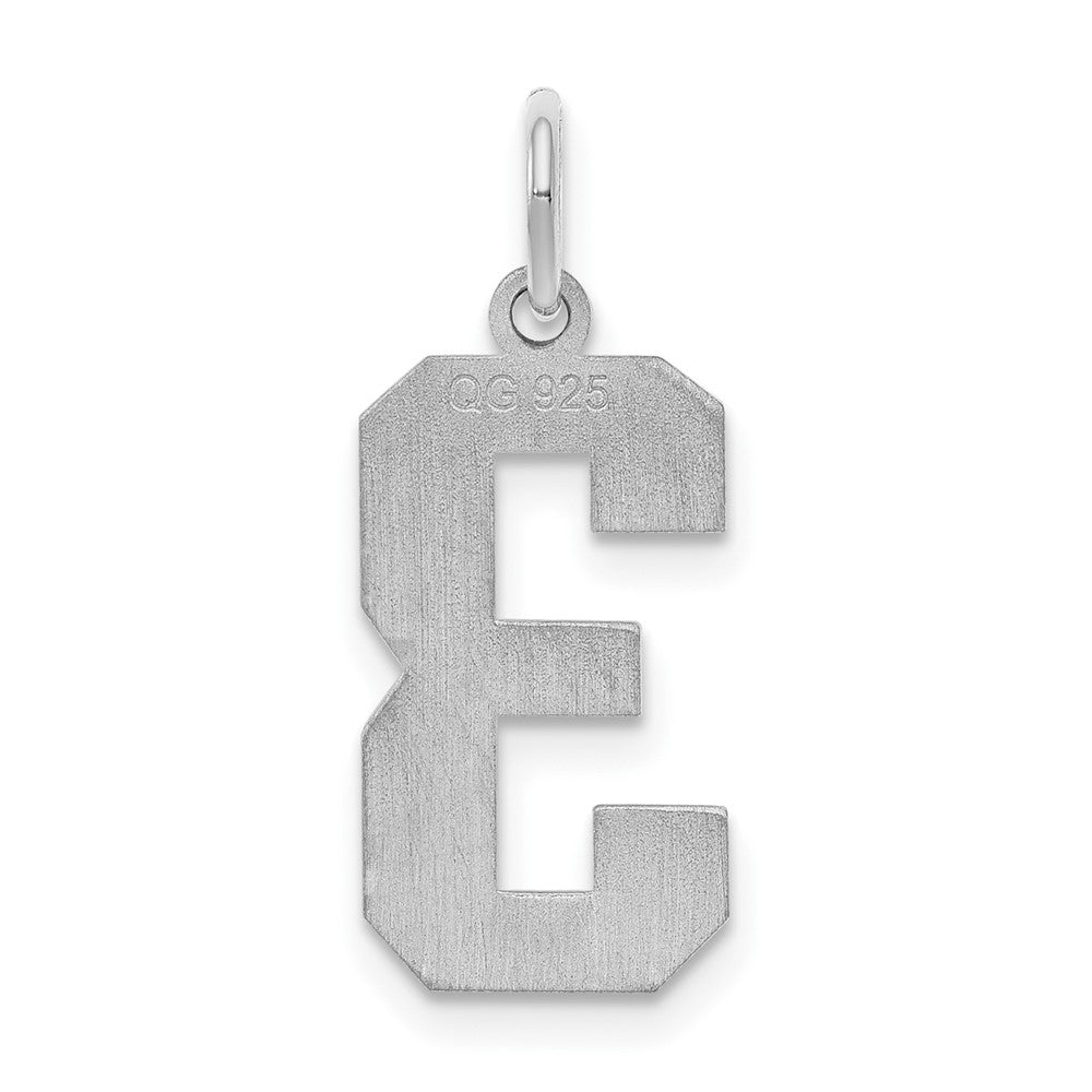 Alternate view of the Sterling Silver, Jersey Collection, Medium Number 3 Pendant by The Black Bow Jewelry Co.
