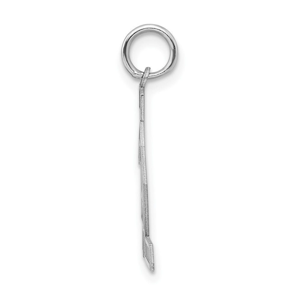 Alternate view of the Sterling Silver, Jersey Collection, Medium Number 42 Pendant by The Black Bow Jewelry Co.