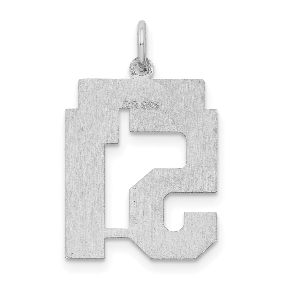 Alternate view of the Sterling Silver, Jersey Collection, Medium Number 51 Pendant by The Black Bow Jewelry Co.