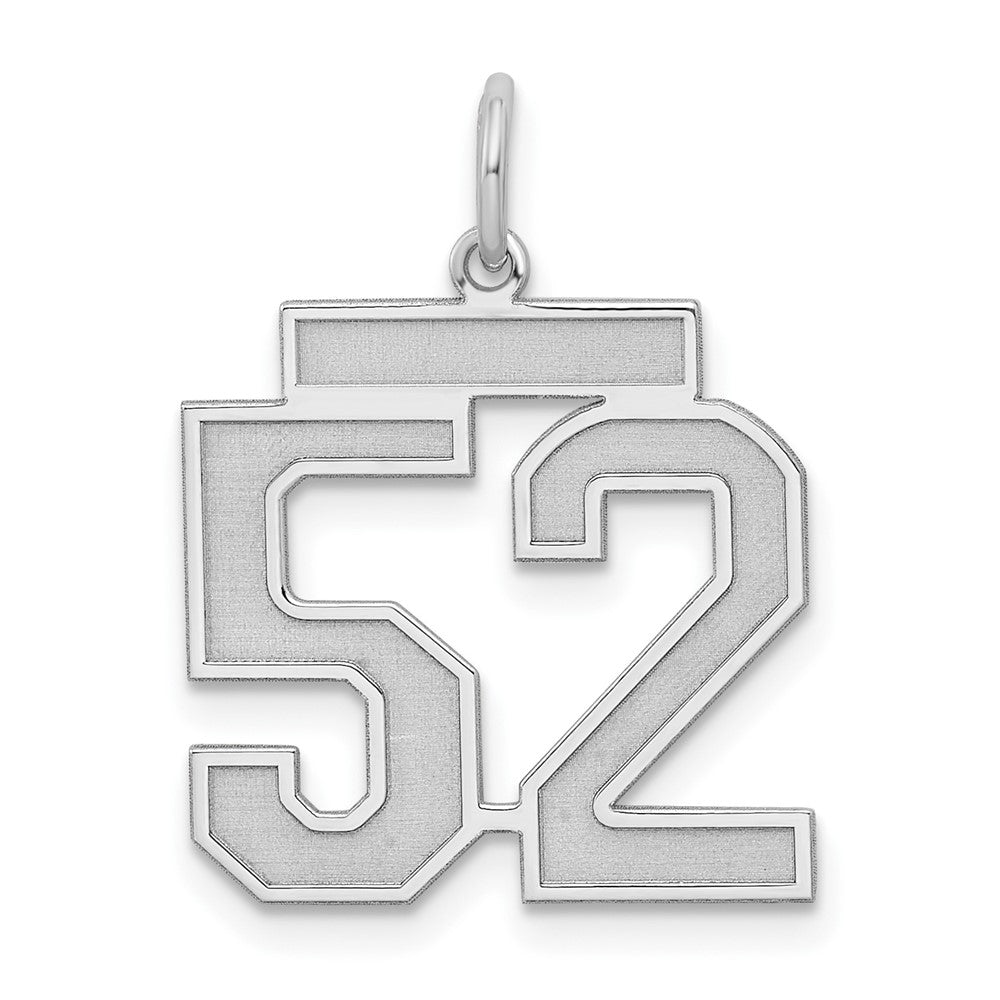 Sterling Silver, Jersey Collection, Medium Number 52 Pendant, Item P10413-52 by The Black Bow Jewelry Co.