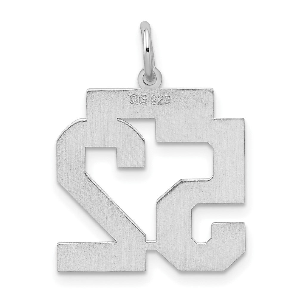 Alternate view of the Sterling Silver, Jersey Collection, Medium Number 52 Pendant by The Black Bow Jewelry Co.