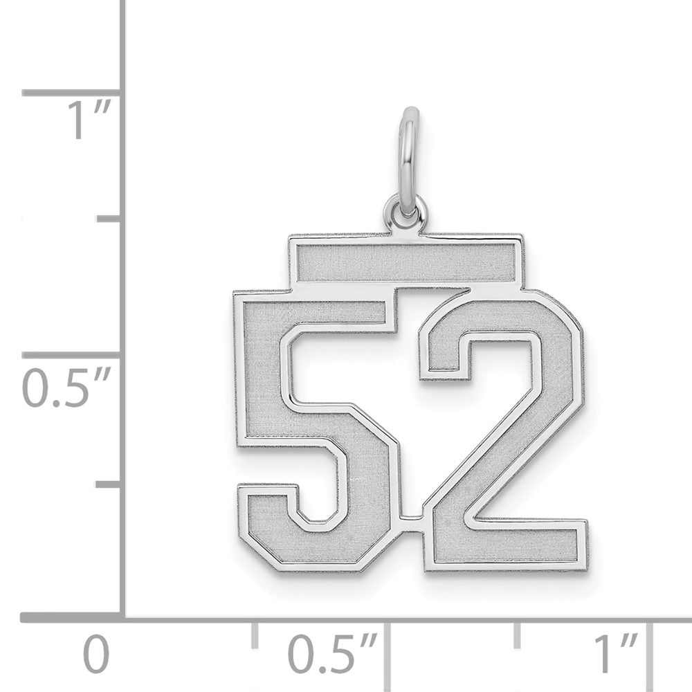 Alternate view of the Sterling Silver, Jersey Collection, Medium Number 52 Pendant by The Black Bow Jewelry Co.
