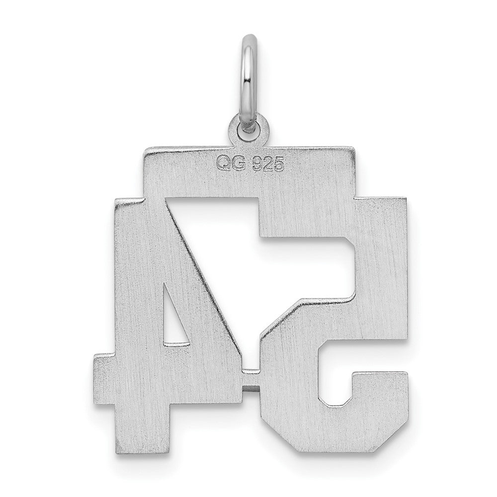 Alternate view of the Sterling Silver, Jersey Collection, Medium Number 54 Pendant by The Black Bow Jewelry Co.