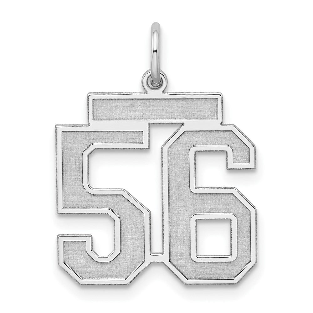 Sterling Silver, Jersey Collection, Medium Number 56 Pendant, Item P10413-56 by The Black Bow Jewelry Co.