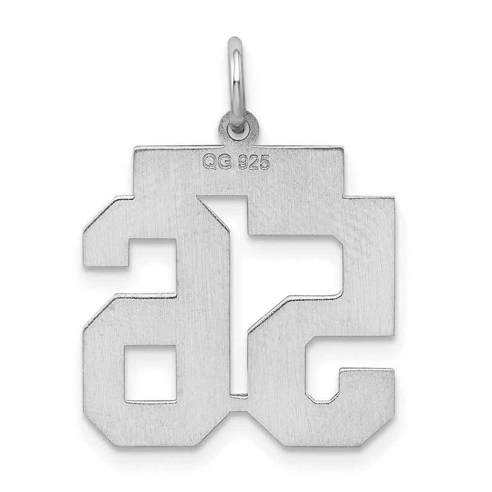 Alternate view of the Sterling Silver, Jersey Collection, Medium Number 56 Pendant by The Black Bow Jewelry Co.