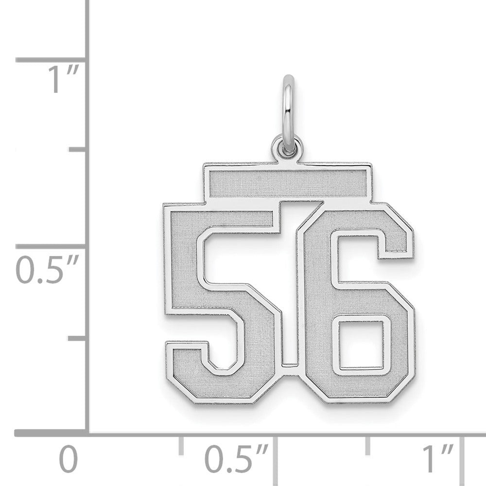 Alternate view of the Sterling Silver, Jersey Collection, Medium Number 56 Pendant by The Black Bow Jewelry Co.