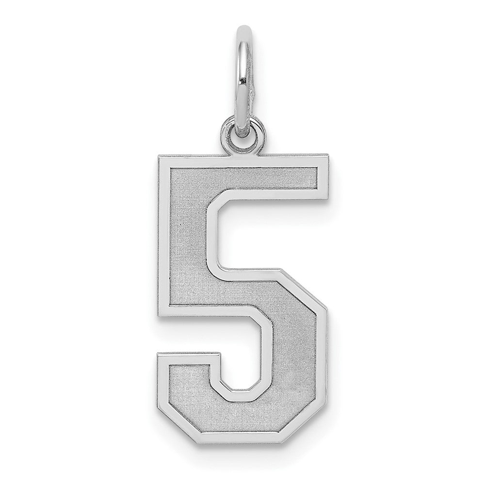 Sterling Silver, Jersey Collection, Medium Number 5 Pendant, Item P10413-5 by The Black Bow Jewelry Co.