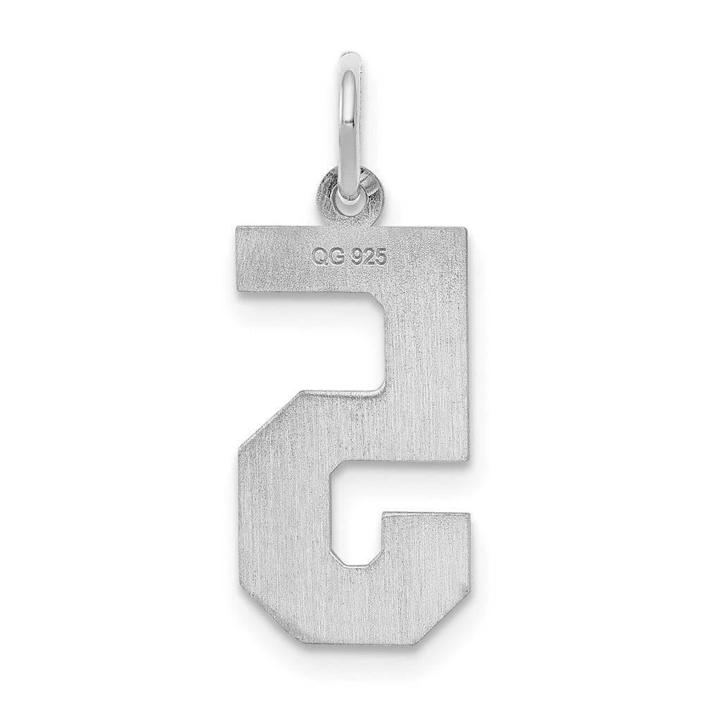 Alternate view of the Sterling Silver, Jersey Collection, Medium Number 5 Pendant by The Black Bow Jewelry Co.