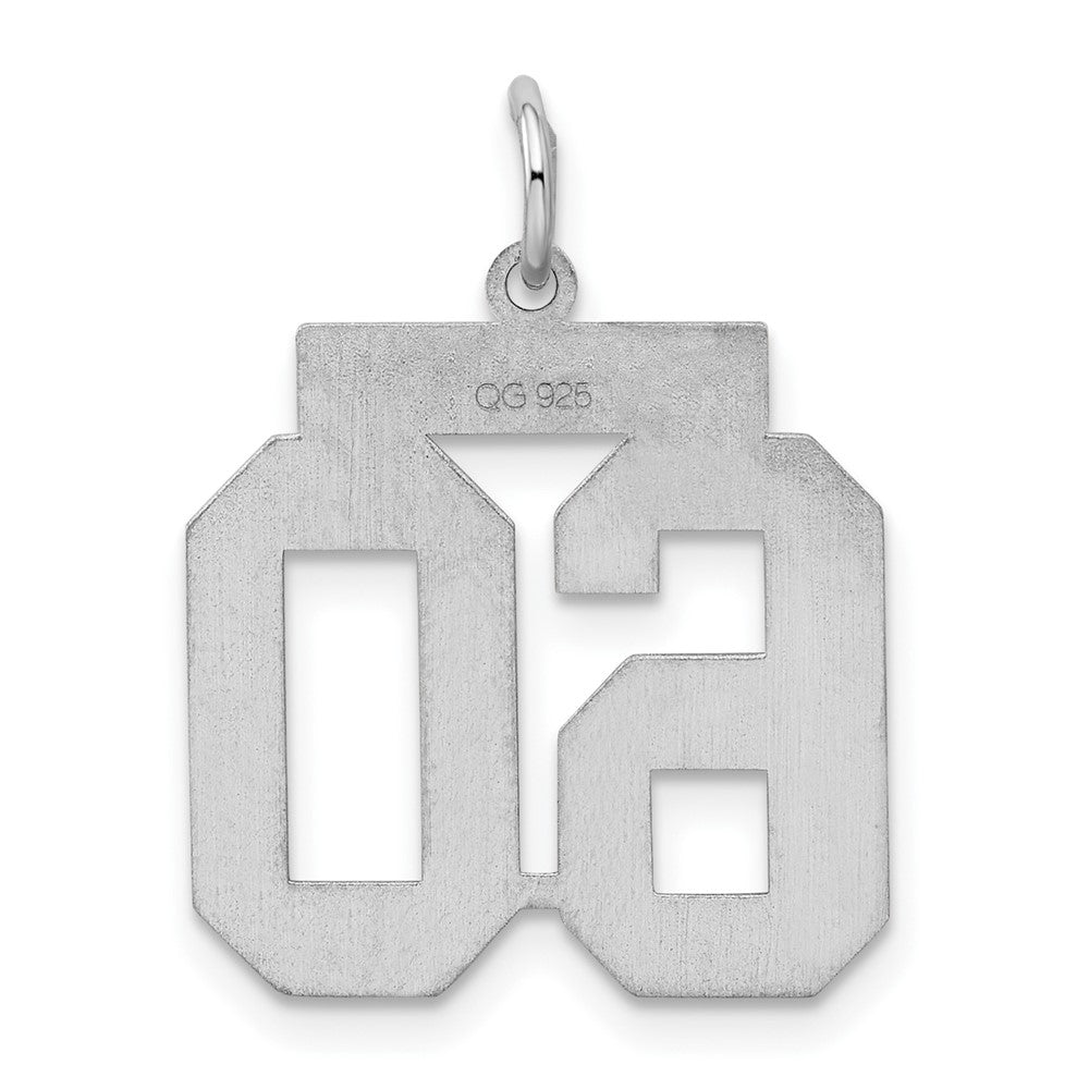 Alternate view of the Sterling Silver, Jersey Collection, Medium Number 60 Pendant by The Black Bow Jewelry Co.