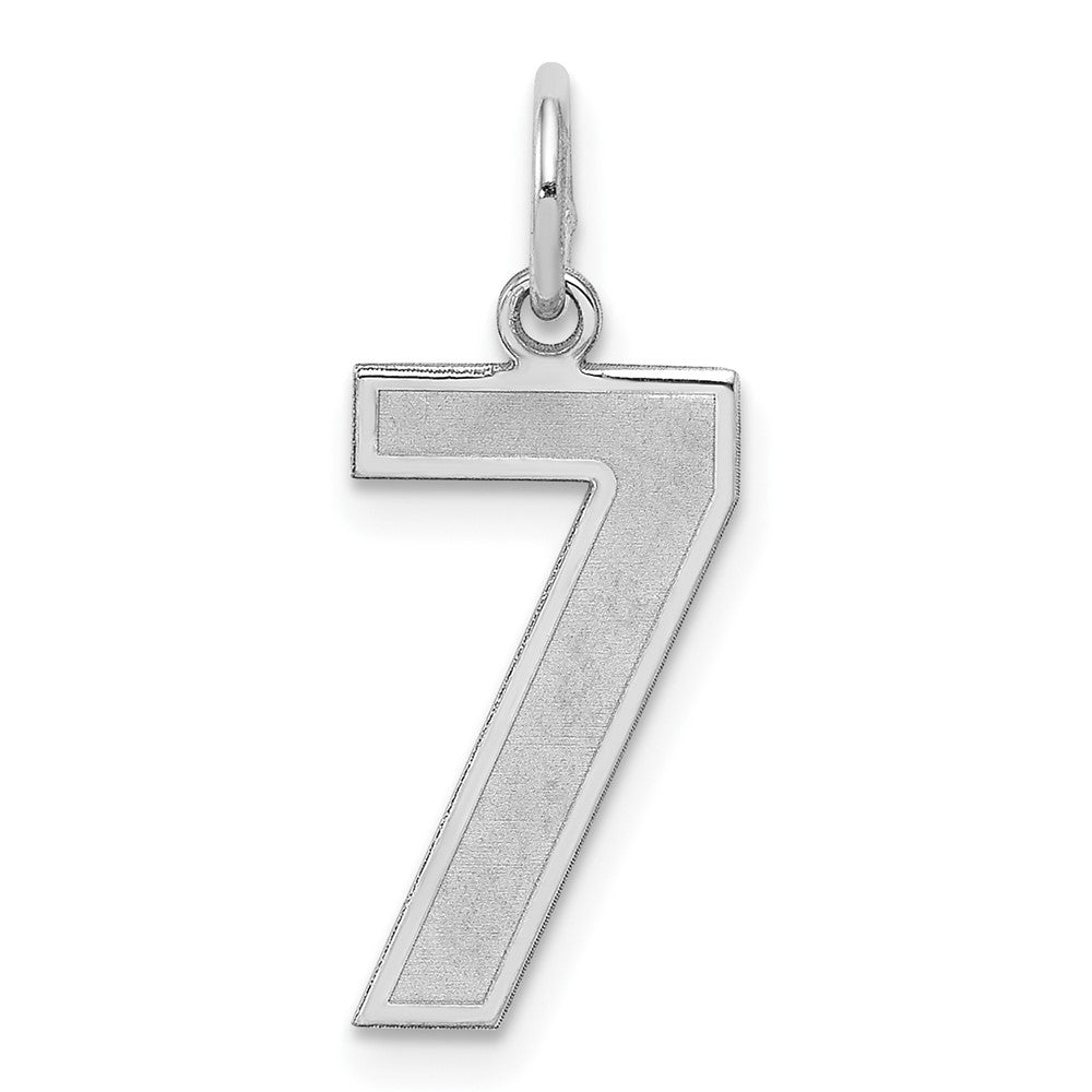 Sterling Silver, Jersey Collection, Medium Number 7 Pendant, Item P10413-7 by The Black Bow Jewelry Co.