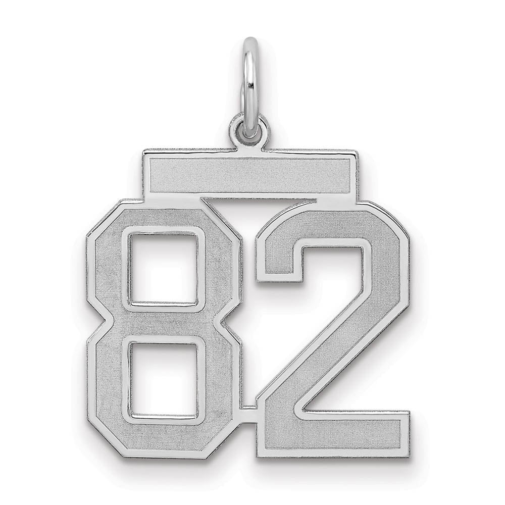 Sterling Silver, Jersey Collection, Medium Number 82 Pendant, Item P10413-82 by The Black Bow Jewelry Co.