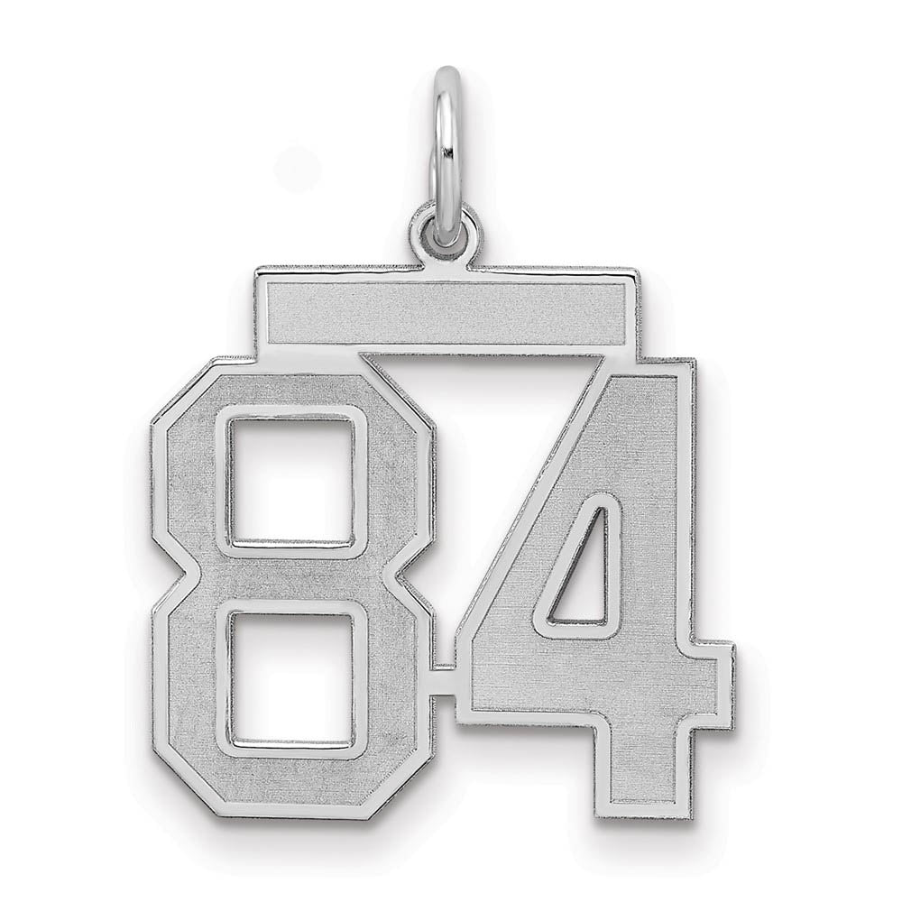 Sterling Silver, Jersey Collection, Medium Number 84 Pendant, Item P10413-84 by The Black Bow Jewelry Co.