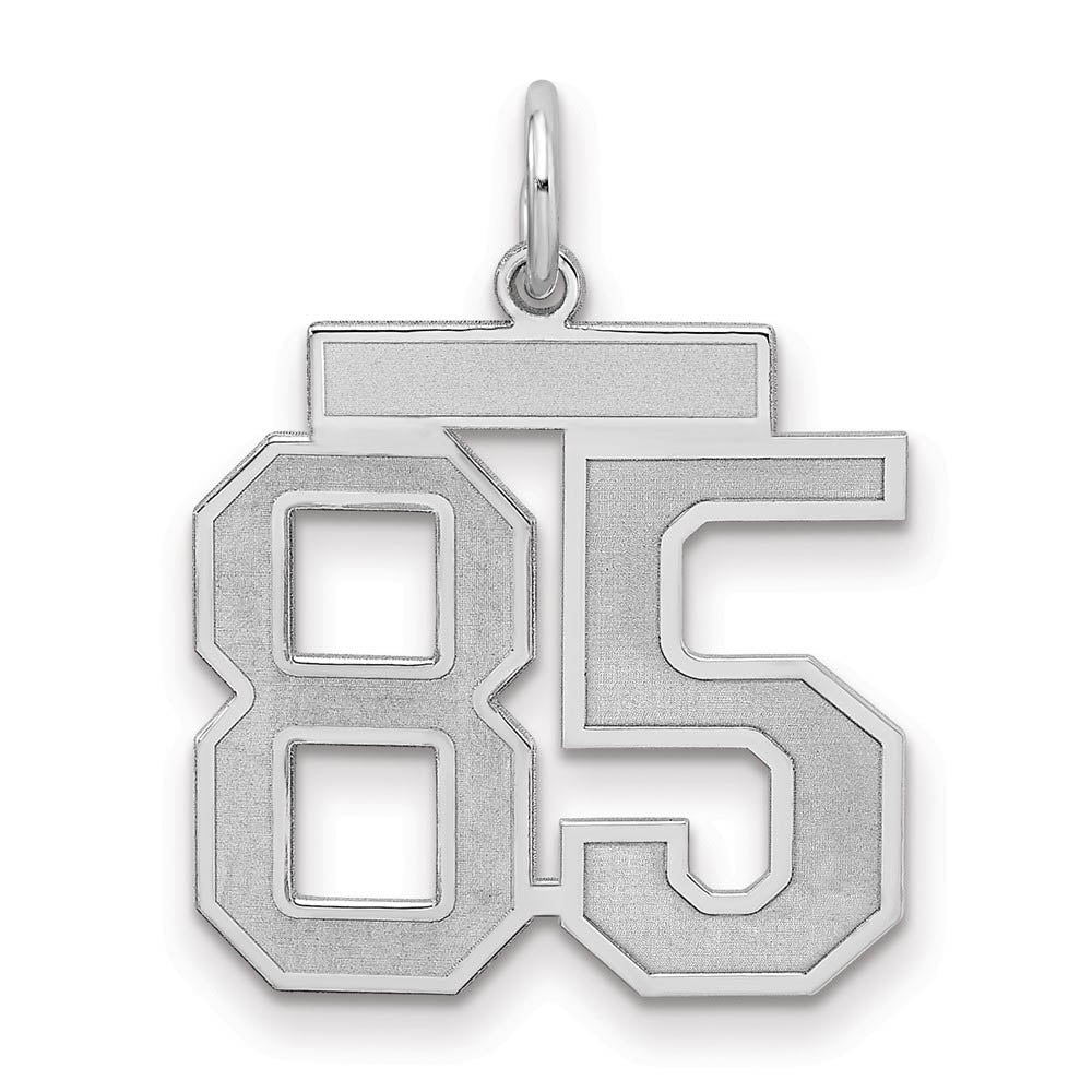 Sterling Silver, Jersey Collection, Medium Number 85 Pendant, Item P10413-85 by The Black Bow Jewelry Co.