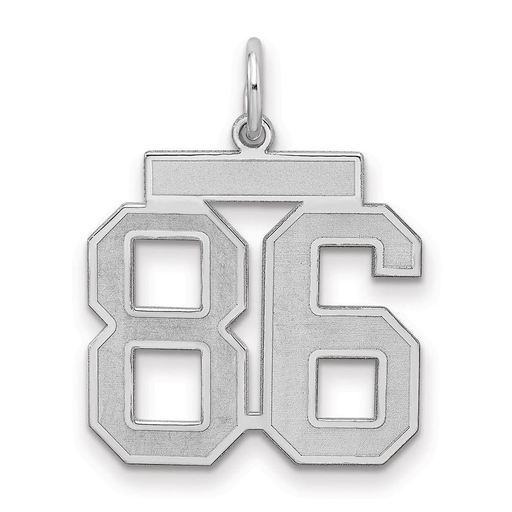 Sterling Silver, Jersey Collection, Medium Number 86 Pendant, Item P10413-86 by The Black Bow Jewelry Co.