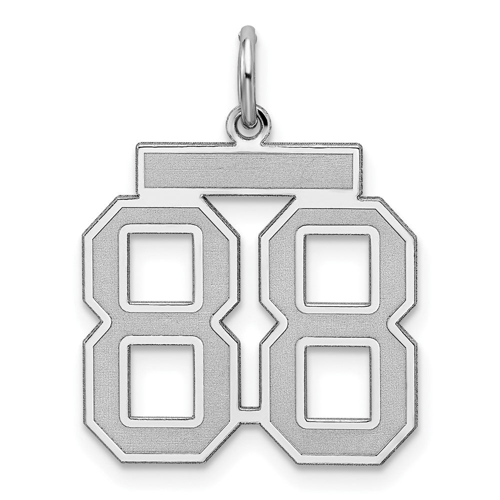 Sterling Silver, Jersey Collection, Medium Number 88 Pendant, Item P10413-88 by The Black Bow Jewelry Co.