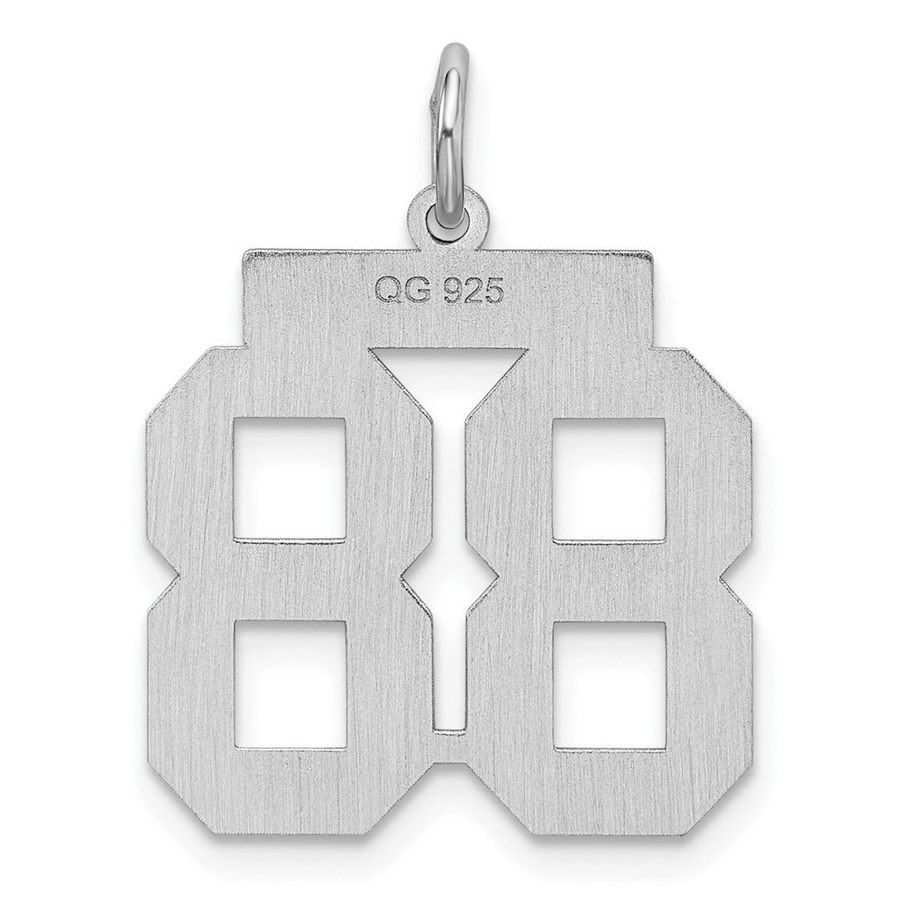 Alternate view of the Sterling Silver, Jersey Collection, Medium Number 88 Pendant by The Black Bow Jewelry Co.