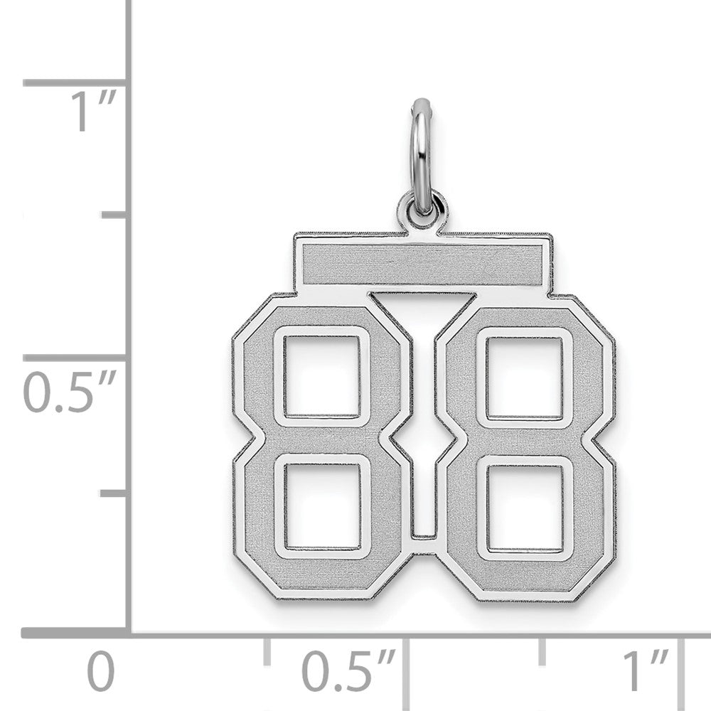Alternate view of the Sterling Silver, Jersey Collection, Medium Number 88 Pendant by The Black Bow Jewelry Co.