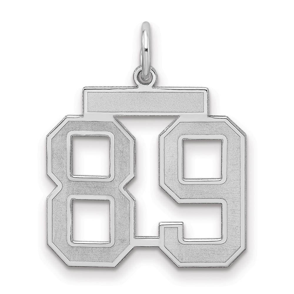 Sterling Silver, Jersey Collection, Medium Number 89 Pendant, Item P10413-89 by The Black Bow Jewelry Co.