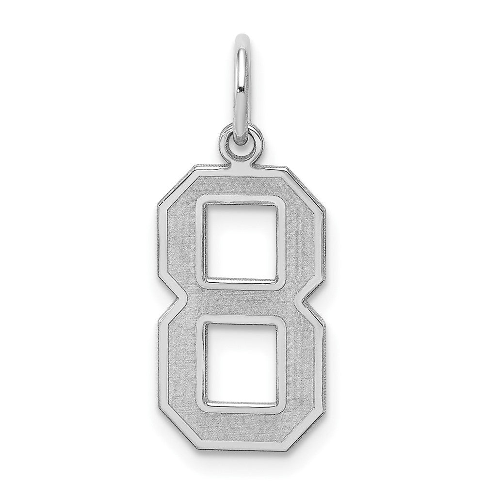 Sterling Silver, Jersey Collection, Medium Number 8 Pendant, Item P10413-8 by The Black Bow Jewelry Co.