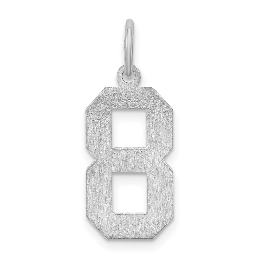 Alternate view of the Sterling Silver, Jersey Collection, Medium Number 8 Pendant by The Black Bow Jewelry Co.