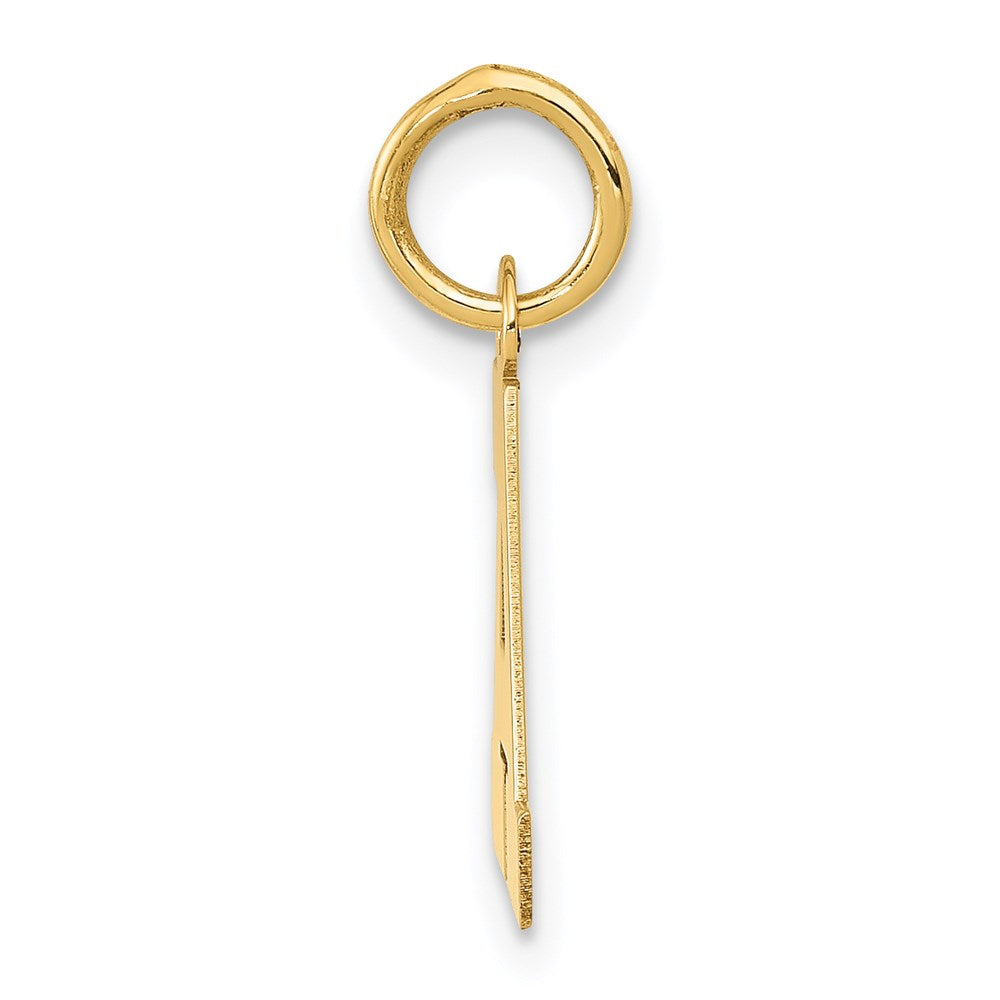 Alternate view of the 14k Yellow Gold, Amanda Collection, Small Block Initial A Pendant by The Black Bow Jewelry Co.